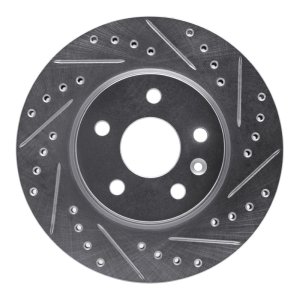 Chevrolet CRUZE Brake Rotor (1) - Front Right - R1 Concepts - Drilled & Slotted - Silver - `11-`23